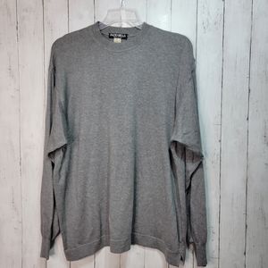 PAZZO BIELLA Knit Crewneck Gray Sweater Size 54 EU (US- XL) Italy Cotton Rayon.